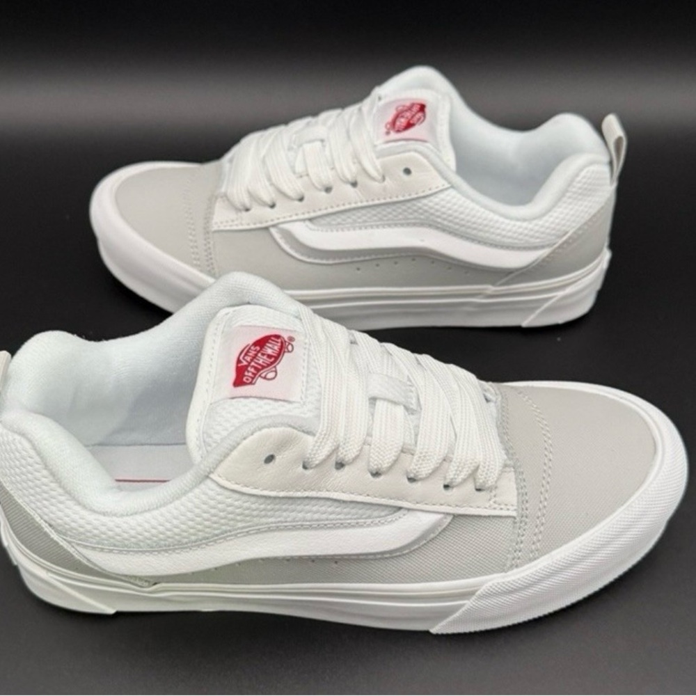 Vans White and Gray Knu Skool